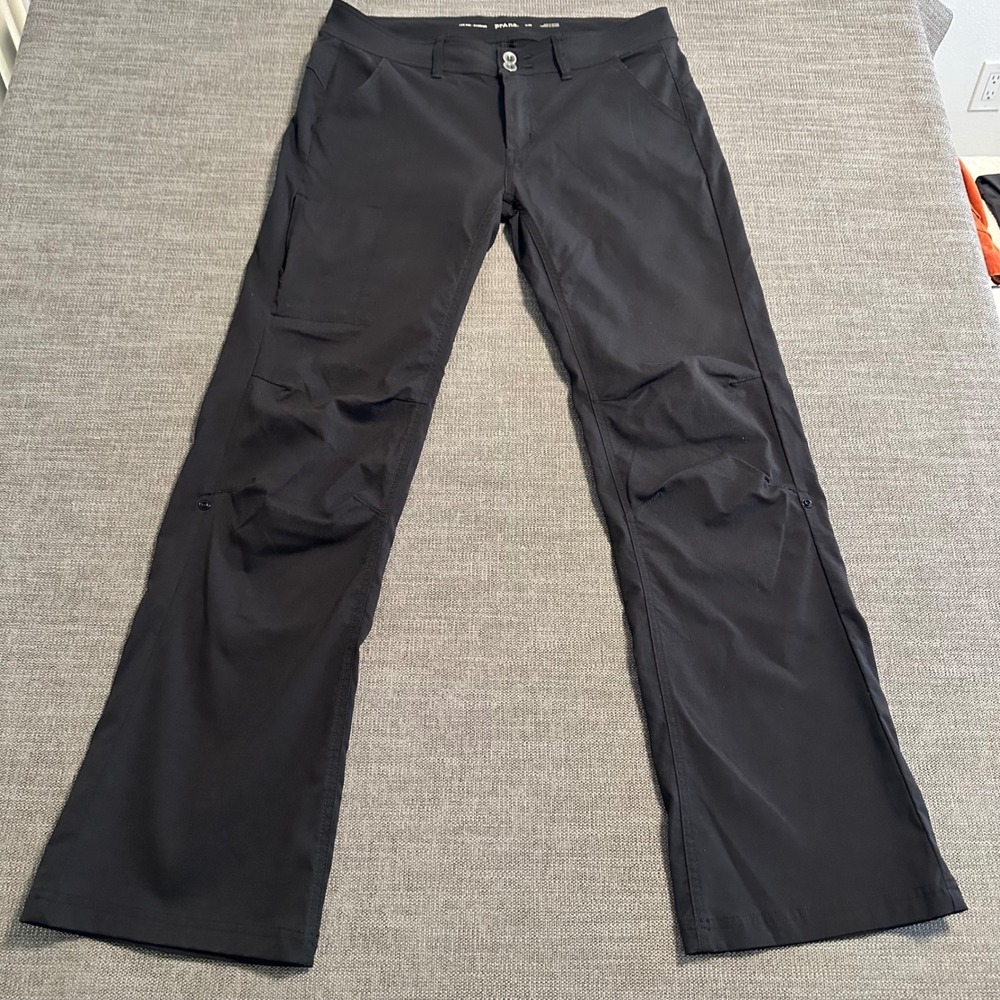 Prana Halle Pants Womens 12 Black Low Rise Stretch Zion Hiking outdoor